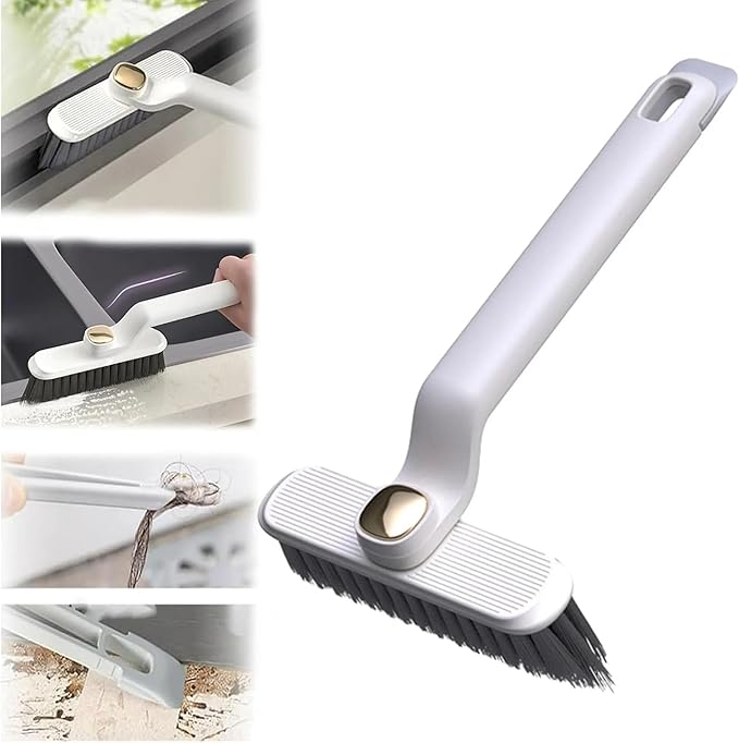 360° Rotating Crevice Cleaning Brush – Hard Bristle, No Dead Corners for Bathroom, Kitchen & Bathtub