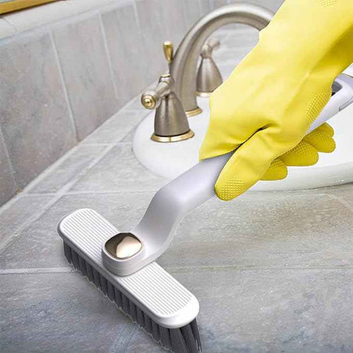 360° Rotating Crevice Cleaning Brush – Hard Bristle, No Dead Corners for Bathroom, Kitchen & Bathtub