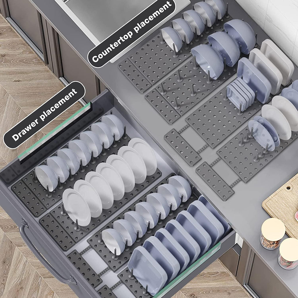 Kitchen Cupboard Drawer Organizer – Adjustable Pegboard Tray for Utensils, Cutlery & Kitchen Tools