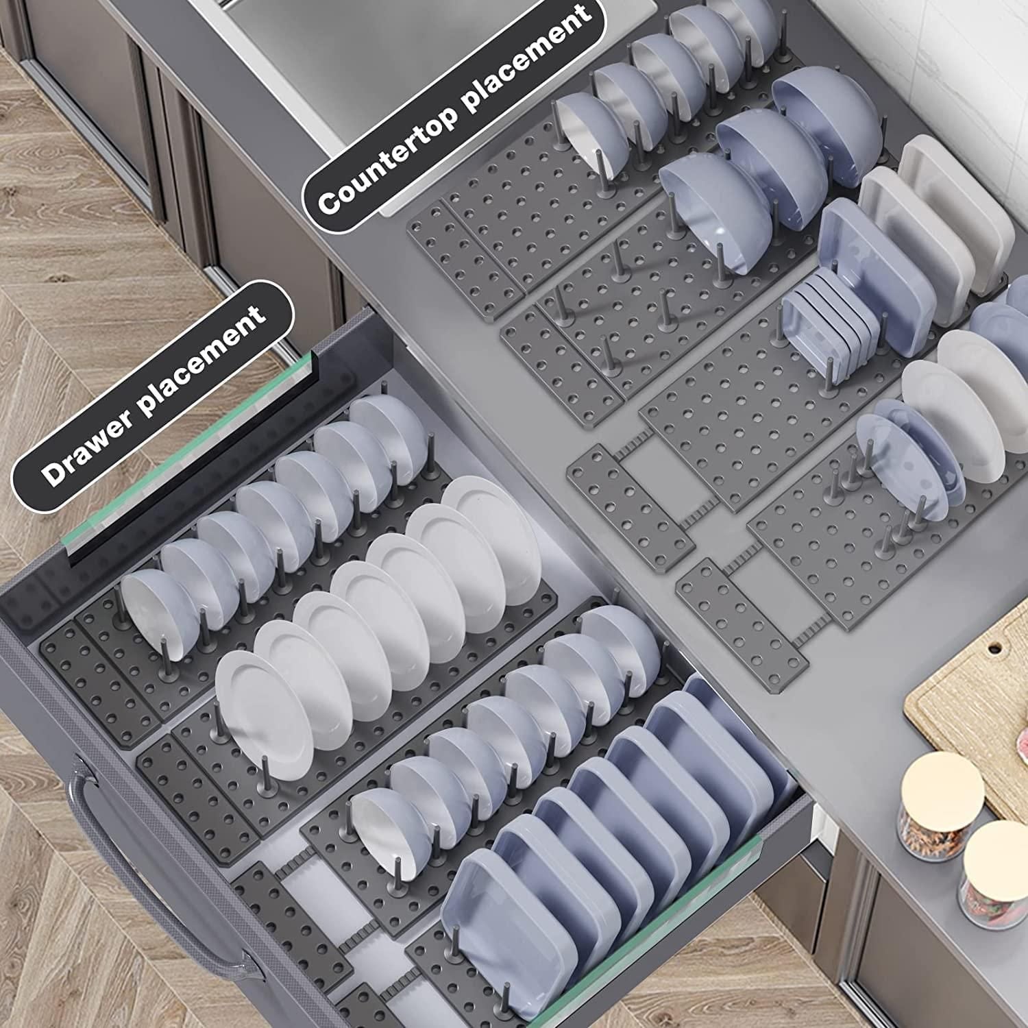 Kitchen Cupboard Drawer Organizer – Adjustable Pegboard Tray for Utensils, Cutlery & Kitchen Tools