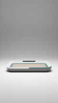 Wireless charging tray with brushed metal edge