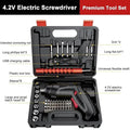 Metal Electric Screwdriver – 47-Piece Bit Set, Rechargeable, Cordless for Home & DIY