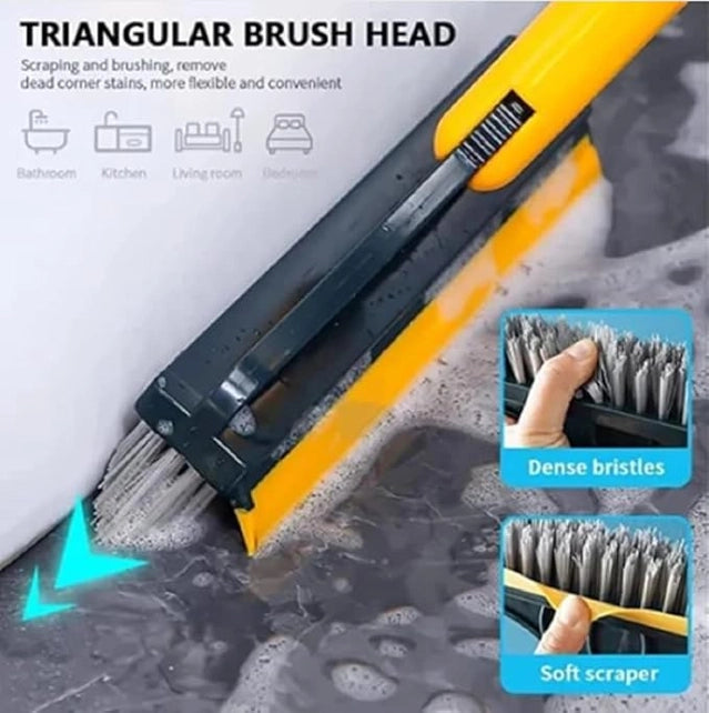 2-in-1 Floor Scrub Cleaning Brush & Wiper – Heavy-Duty Scrubber for Bathroom & Kitchen Floors
