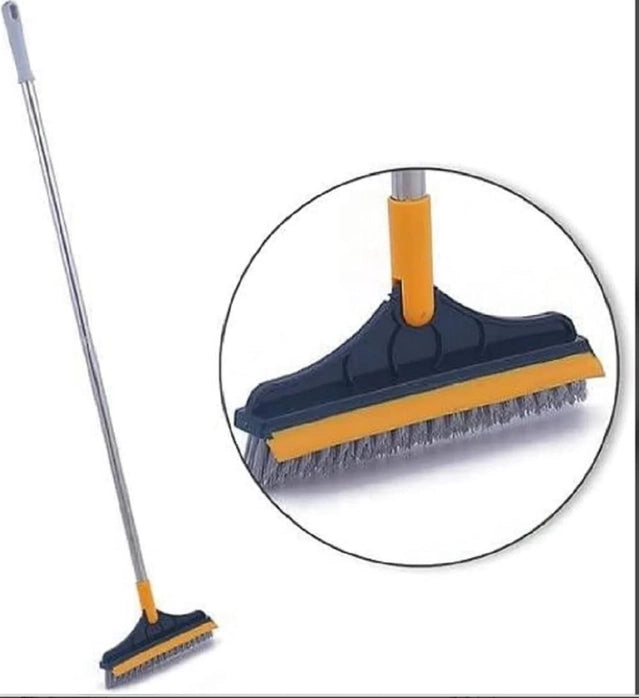 2-in-1 Floor Scrub Cleaning Brush & Wiper – Heavy-Duty Scrubber for Bathroom & Kitchen Floors