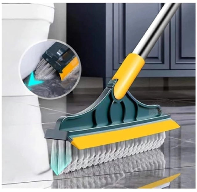 2-in-1 Floor Scrub Cleaning Brush & Wiper – Heavy-Duty Scrubber for Bathroom & Kitchen Floors