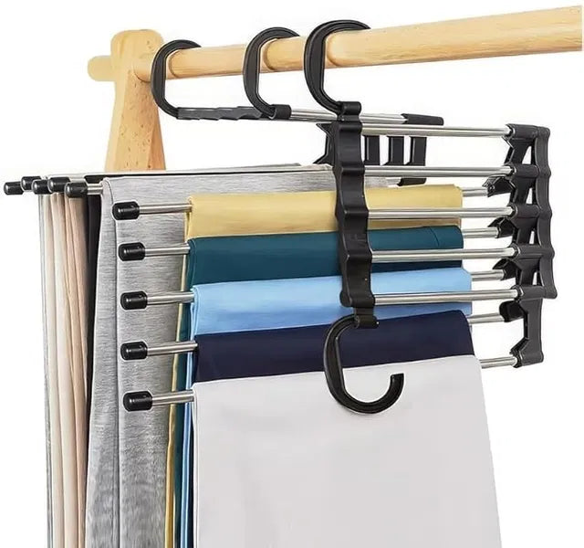 Foldable Space-Saving Clothes Hangers – Multi-Layer Wardrobe Organizer for Shirts, Trousers & Sarees