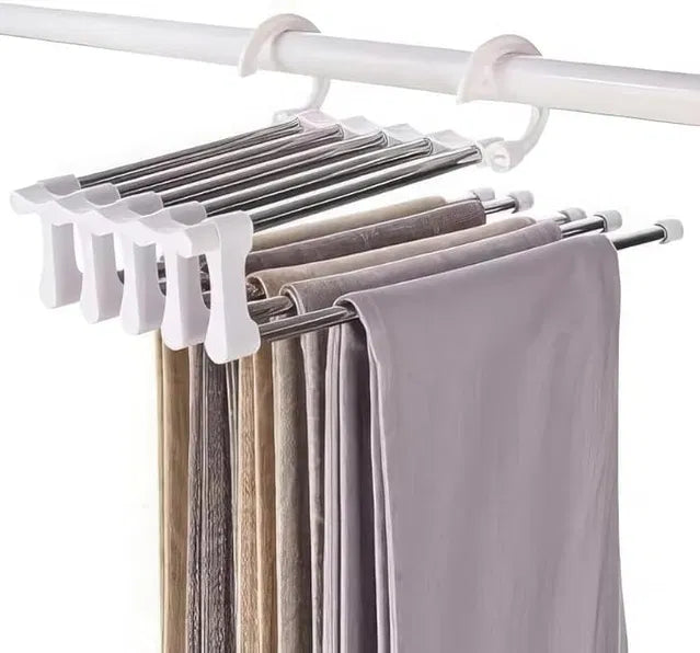 Foldable Space-Saving Clothes Hangers – Multi-Layer Wardrobe Organizer for Shirts, Trousers & Sarees
