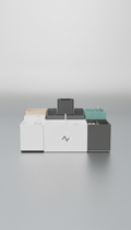 App-connected desk organizer with modular trays