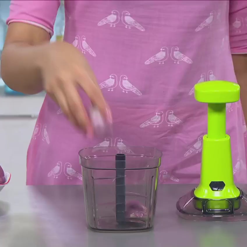 Manual Fruit & Vegetable Chopper – Quick Pull Chopper for Indian Kitchen